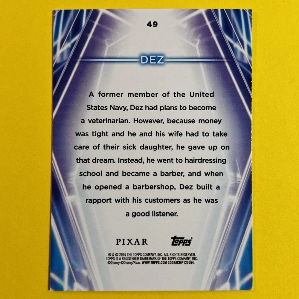 2026 Topps Disney Neon Dez Diamante #49 Pixar‎ Parallel